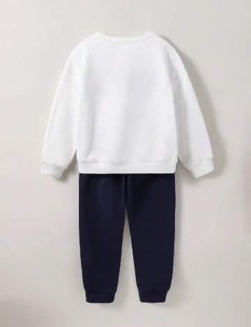 Compleu Shein Kids, alb/bleumarin