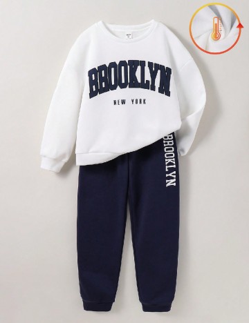 
						Compleu Shein Kids, alb/bleumarin