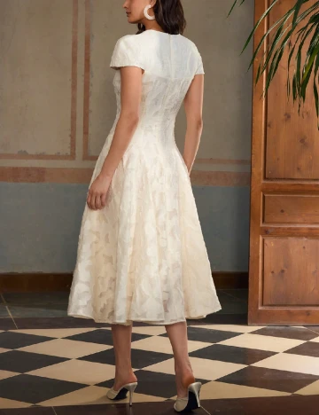 Rochie medie Zeylah, ecru