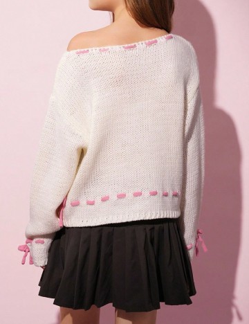 Pulover Shein Kids, ecru