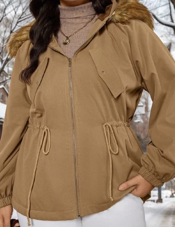 Geaca SHEIN CURVE, maro