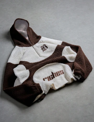 Hanorac SHEIN, alb/maro