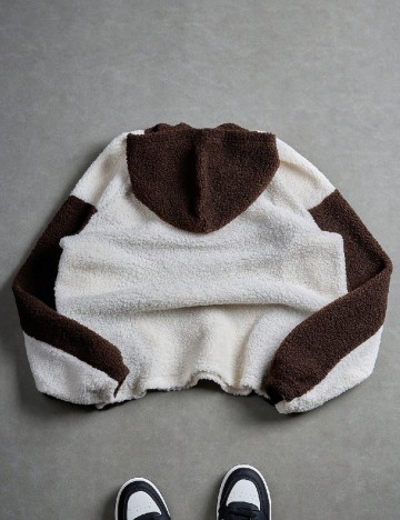 Hanorac SHEIN, alb/maro