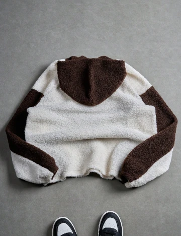 Hanorac SHEIN, alb/maro