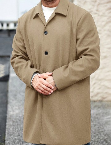 Palton SHEIN Plus Size Men, bej