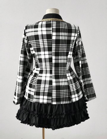 Sacou SHEIN CURVE, negru/alb