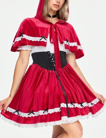 Compleu Romwe, rosu/alb