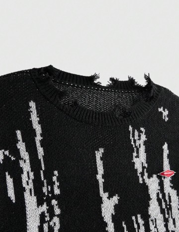 Pulover SHEIN Plus Size Men, negru/gri