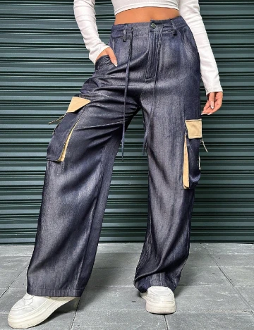 Pantaloni SHEIN, albastru