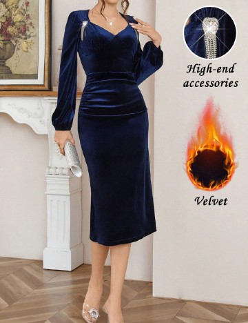 Rochie medie SHEIN, albastru