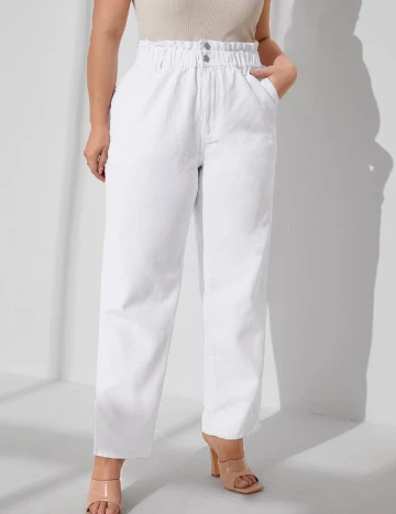 Blugi SHEIN CURVE, alb