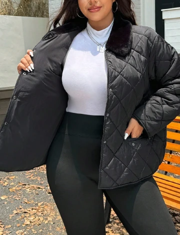 Geaca SHEIN CURVE, negru