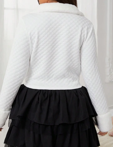 Jacheta SHEIN CURVE, alb