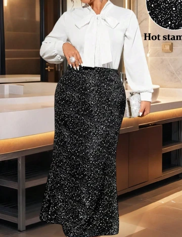 Fusta SHEIN CURVE, negru