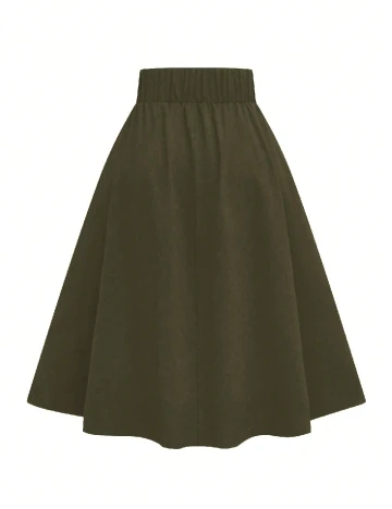 Fusta SHEIN CURVE, verde