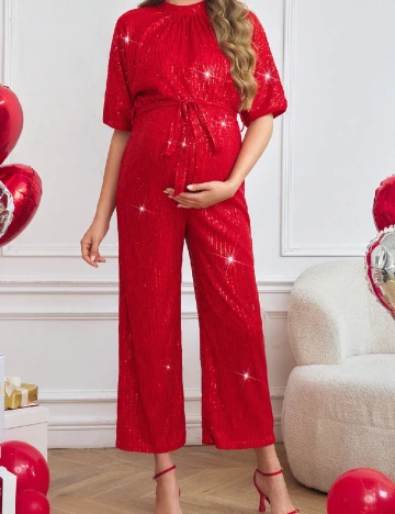 Salopeta SHEIN Maternity, rosu