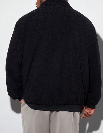 Jacheta SHEIN Plus Size Men, negru