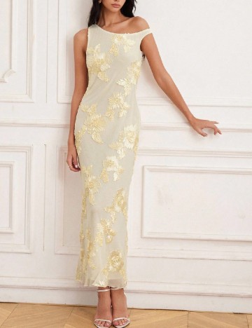 Rochie lunga Aveloria, galben