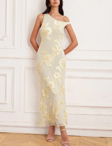 Rochie lunga Aveloria, galben