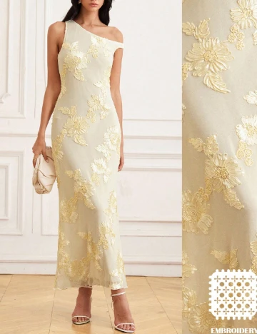 Rochie lunga Aveloria, galben