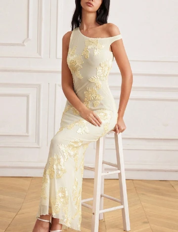 Rochie lunga Aveloria, galben