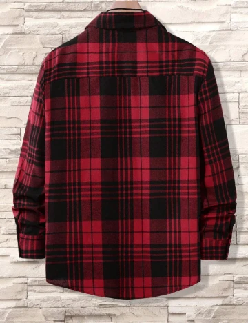 Camasa SHEIN Plus Size Men, rosu/negru