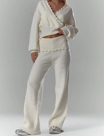 Pantaloni Musera, alb