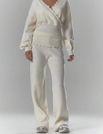 Pantaloni Musera, alb