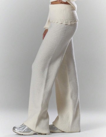Pantaloni Musera, alb