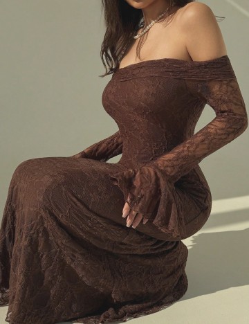 Rochie lunga SHEIN, maro