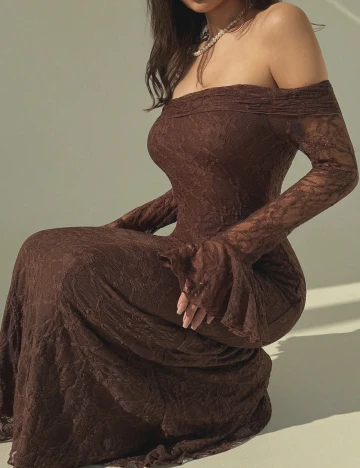 Rochie lunga SHEIN, maro