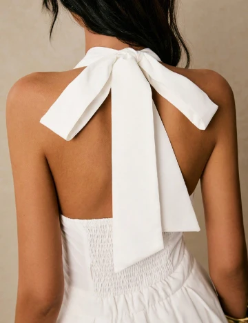 Rochie medie Poeselle, alb