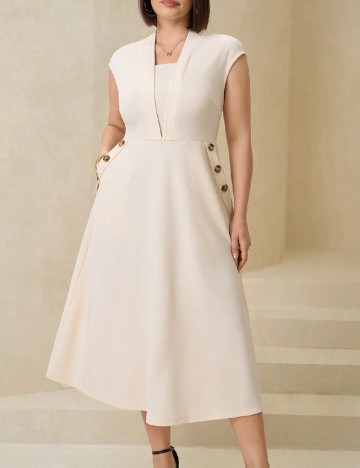 Rochie medie SHEIN CURVE, crem