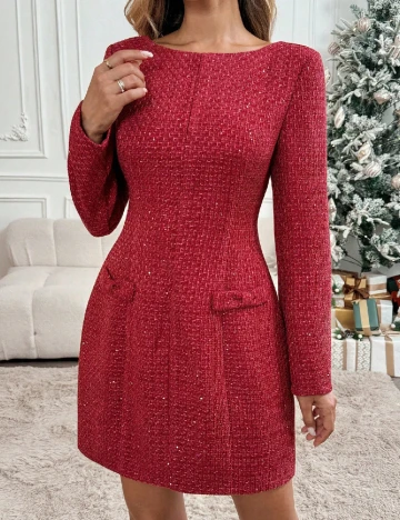 Rochie scurta SHEIN CURVE, rosu