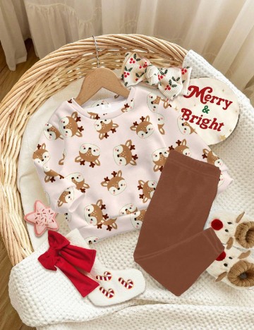 Compleu Shein Kids, maro/crem