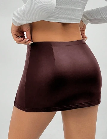 Fusta SHEIN CURVE, visiniu