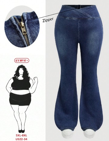 Blugi SHEIN CURVE, bleumarin