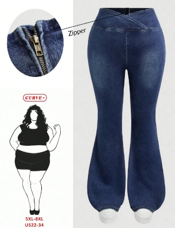 Blugi SHEIN CURVE, bleumarin