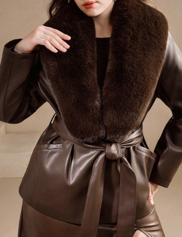 Palton SHEIN CURVE, maro