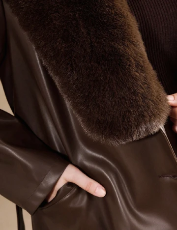 Palton SHEIN CURVE, maro