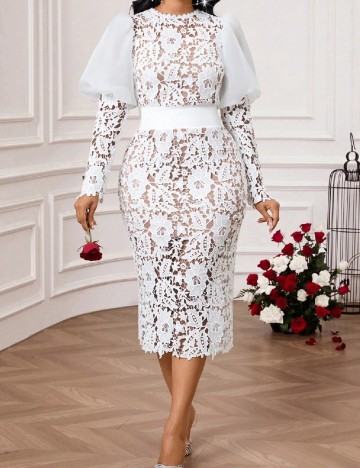 Rochie medie SHEIN, alb