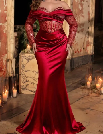 Rochie lunga SHEIN CURVE, rosu