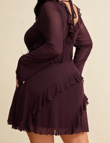 Rochie scurta SHEIN CURVE, pruna