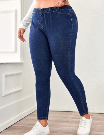 
						Blugi SHEIN CURVE, albastru