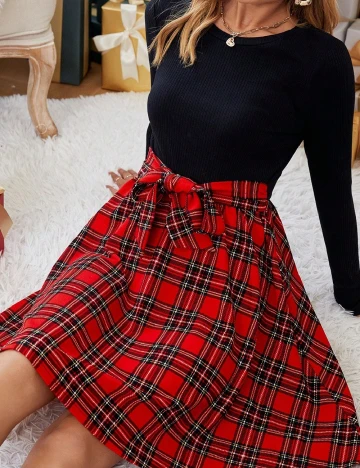 Rochie scurta SHEIN, negru/rosu