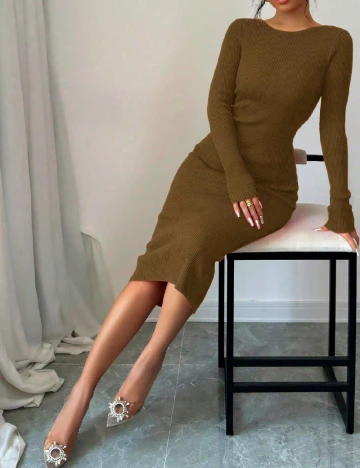 Rochie medie SHEIN, kaki