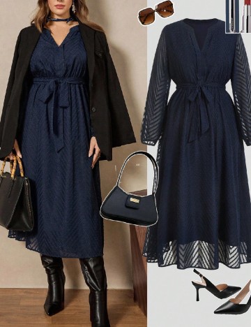 
						Rochie medie SHEIN CURVE, bleumarin