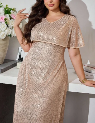 Rochie medie SHEIN CURVE, crem