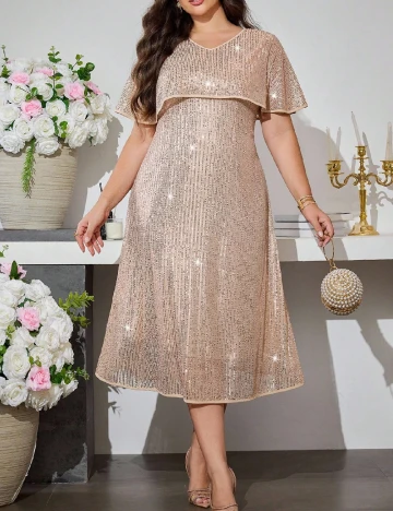 Rochie medie SHEIN CURVE, crem