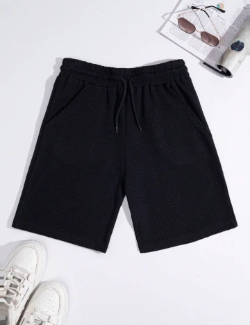 Set Pantaloni scurti 2 perechi SHEIN, negru/verde